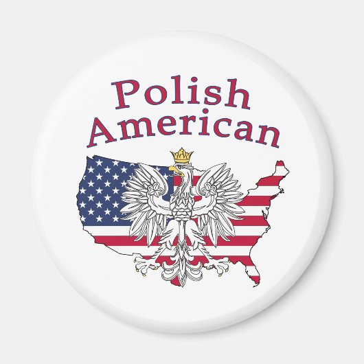 ポーランドアメリカの地図 マグネット (正面)