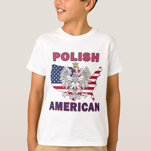 ポーランドアメリカの地図 Tシャツ (正面)