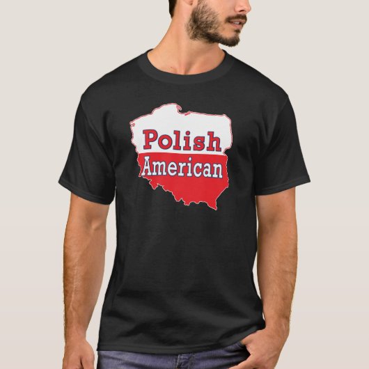 ポーランドアメリカの地図 Tシャツ (正面)