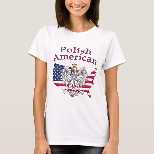 ポーランドアメリカの地図 Tシャツ (正面)