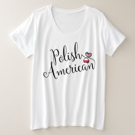 ポーランドアメリカハートズ女子 プラスサイズTシャツ (デザイン正面)