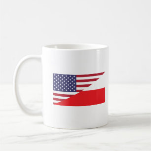 ポーランドアメリカ国旗のコーヒーマグ コーヒーマグカップ