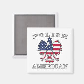 ポーランドアメリカ国旗のワシ マグネット (正面/裏面)