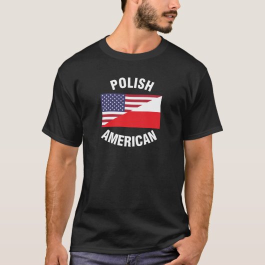 ポーランドアメリカ国旗のTシャツ Tシャツ (正面)