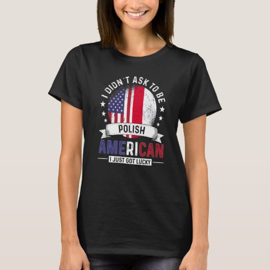 ポーランドアメリカ国旗プライドカントリーポラ Tシャツ (正面)