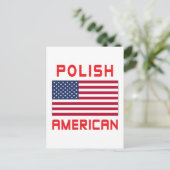 ポーランドアメリカ国旗 ポストカード (スタンド正面)