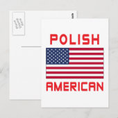 ポーランドアメリカ国旗 ポストカード (正面/裏面)