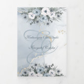 ポーランドイングリッシュニエビエスキークワイアティブルーの花 三つ折り招待状 (カバー)