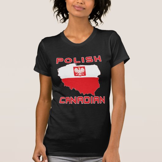 ポーランドイーグルカナダの地図 Tシャツ (正面)