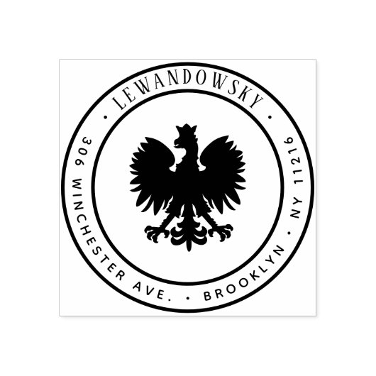 ポーランドイーグルファミリーネームパトリオティック差出人住所 ラバースタンプ (インプリント)