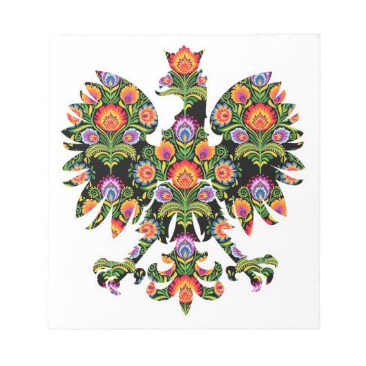 ポーランドイーグルポーランドWycinankiエンブレムポーランドフォーク ノートパッド (正面)