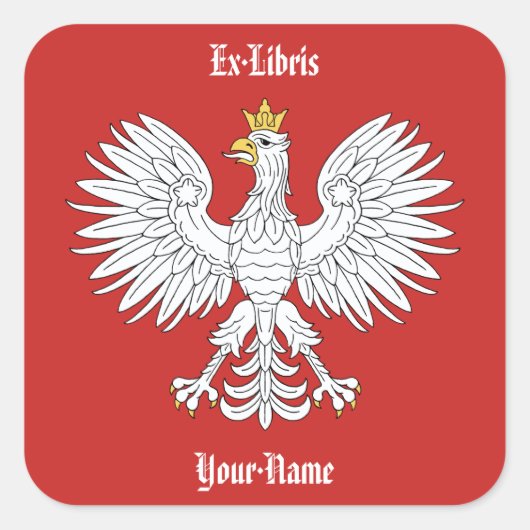 ポーランドイーグル蔵書票 スクエアシール (正面)