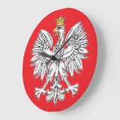 ポーランドイーグル金ゴールドクラウンクロック ラージ壁時計 (傾斜)