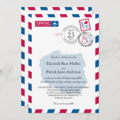 ポーランドエアメール結婚式招待状 招待状 (正面/裏面)