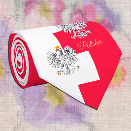 ポーランドエレガント国旗のネックタイ，イーグル/ポーランド ネクタイ