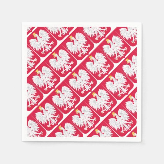 ポーランドエンブレム – ポーランドシールド – ポルスカハーブポルスキ スタンダードカクテルナプキン (正面)