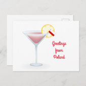 ポーランドカクテルホリデー葉書からの挨拶 シーズンポストカード (正面/裏面)