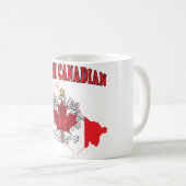 ポーランドカナダ国旗の地図 コーヒーマグカップ (正面右)