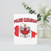 ポーランドカナダ国旗の地図 ポストカード (スタンド正面)