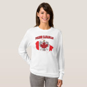 ポーランドカナダ国旗の地図 Tシャツ (正面フル)