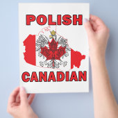 ポーランドカナダ国旗 カナダ地図 チラシ (手)