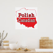 ポーランドカナディアンポーランドの地図 ポスター (キッチン)