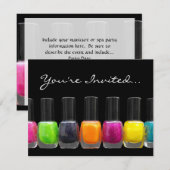 ポーランドカラフルボトル、ネイルサロンマニキュアパーティー 招待状 (正面/裏面)
