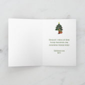 ポーランドクリスマスグリーティングキュート男性小妖精や小人ツリー シーズンカード (内部)
