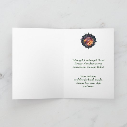 ポーランドクリスマスグリーティングギフトボウベリー シーズンカード (内部)