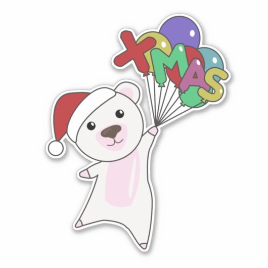 ポーランドクリスマス雪の冬の動物ホッキョクグマS シール (正面)