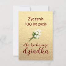 ポーランドグランドパ誕生日kartka urodziny 100 lat
