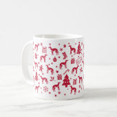 ポーランドグレイハウンドクリスマスデザイン コーヒーマグカップ (正面左)