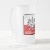 ポーランドコートオブアームズ フロストグラスビールジョッキ (正面左)