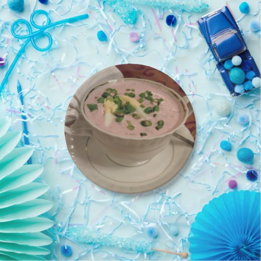 ポーランドコールドビーツスープ紙プレートクロドニク ペーパープレート (パーティー)