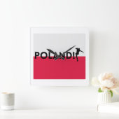 ポーランドサッカー スクエア壁時計 (ホーム)