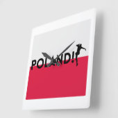 ポーランドサッカー スクエア壁時計 (傾斜)