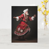 ポーランドサンタクリスマス カード (黄色い花)