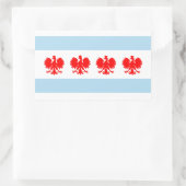 ポーランドシカゴ国旗 長方形シール (バッグ)