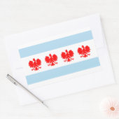 ポーランドシカゴ国旗 長方形シール (封筒)