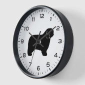 ポーランドシープドグシルエット 壁時計 (傾斜)