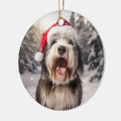 ポーランドシープドッグのクリスマスオーナメント セラミックオーナメント (左)
