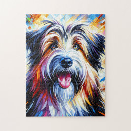 ポーランドシープドッグドッグポートレートアクリルアート ジグソーパズル