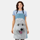 ポーランドシープドッグ絵画ズ – ドッグアート エプロン (着用した状態)