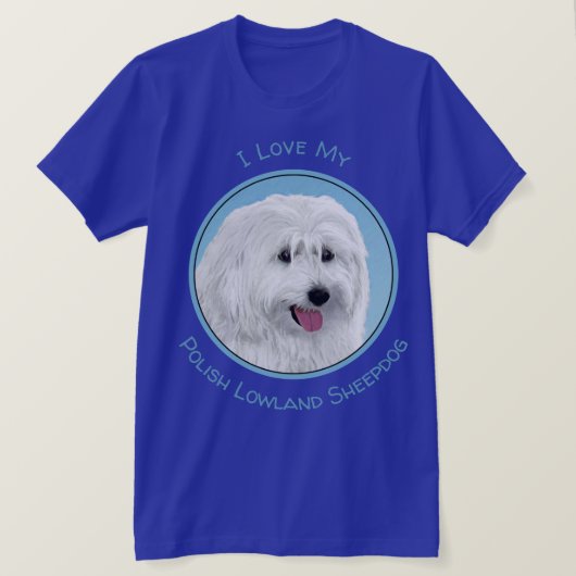 ポーランドシープドッグ絵画ズ – ドッグアート Tシャツ (デザイン正面)