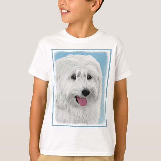 ポーランドシープドッグ絵画ズ – ドッグアート Tシャツ (正面)