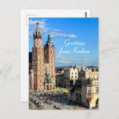 ポーランドセントメアリー大聖堂クラクフのパーソナライズ ポストカード (正面/裏面)