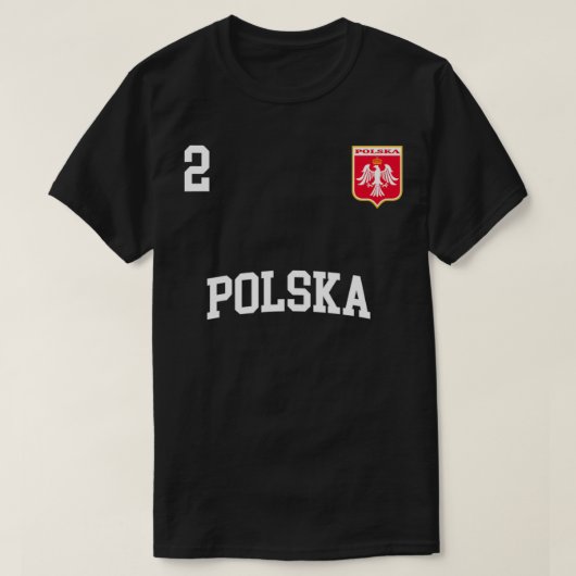 ポーランドチームスポーツ第2回サッカーポーランド国旗 Tシャツ (デザイン正面)