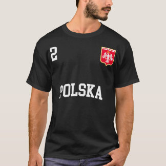 ポーランドチームスポーツ第2回サッカーポーランド国旗 Tシャツ