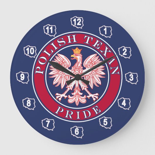 ポーランドテキサンプライド ラージ壁時計 (正面)