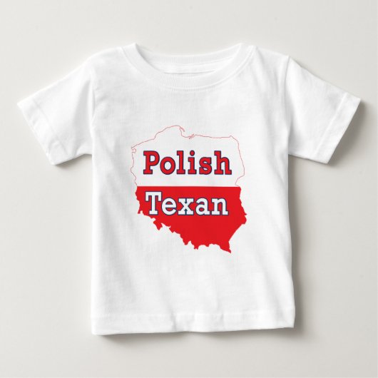 ポーランドテキサンポーランドの地図 ベビーTシャツ (正面)